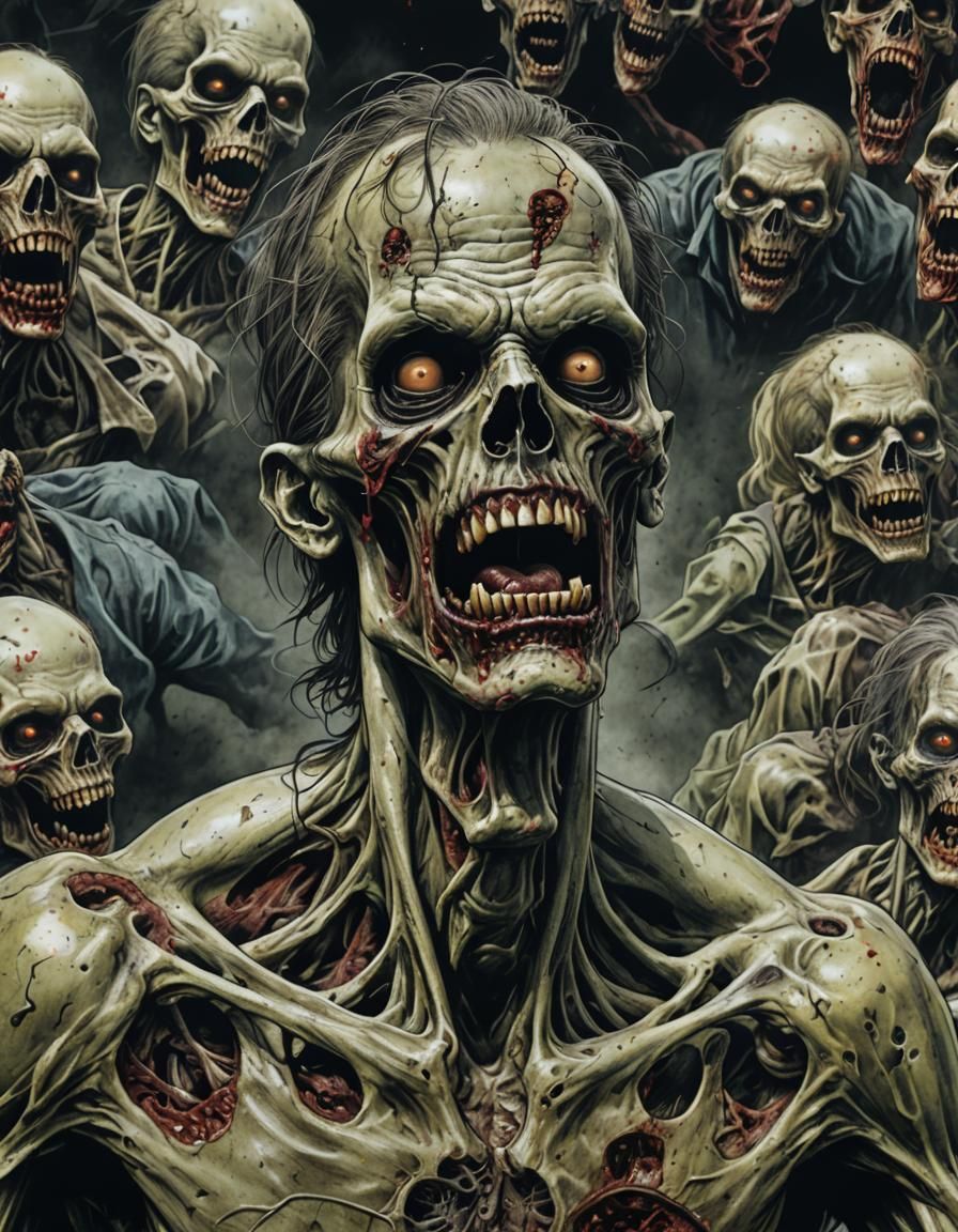 Ghoulish Zombie Transformation: Charcoal to Photorealism