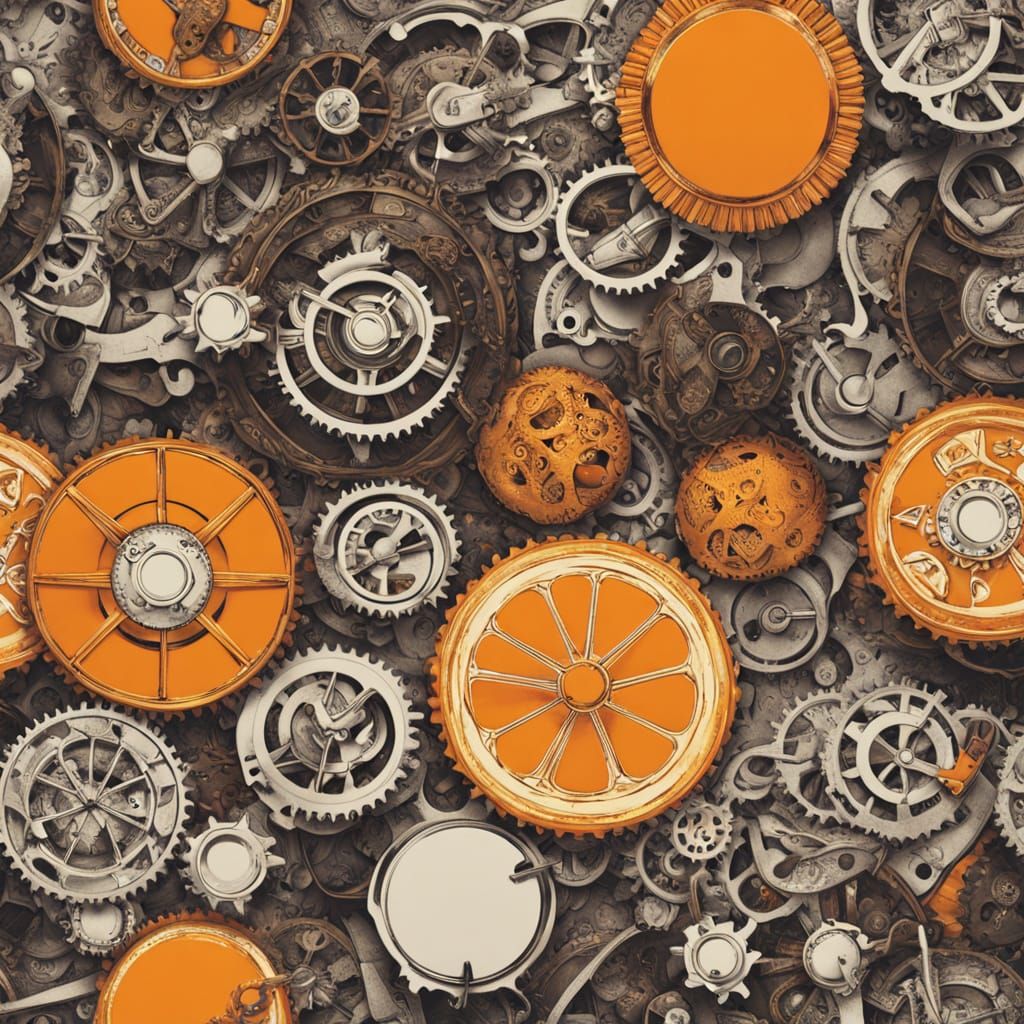 Steampunk Clockwork Orange with Intricate Gears
