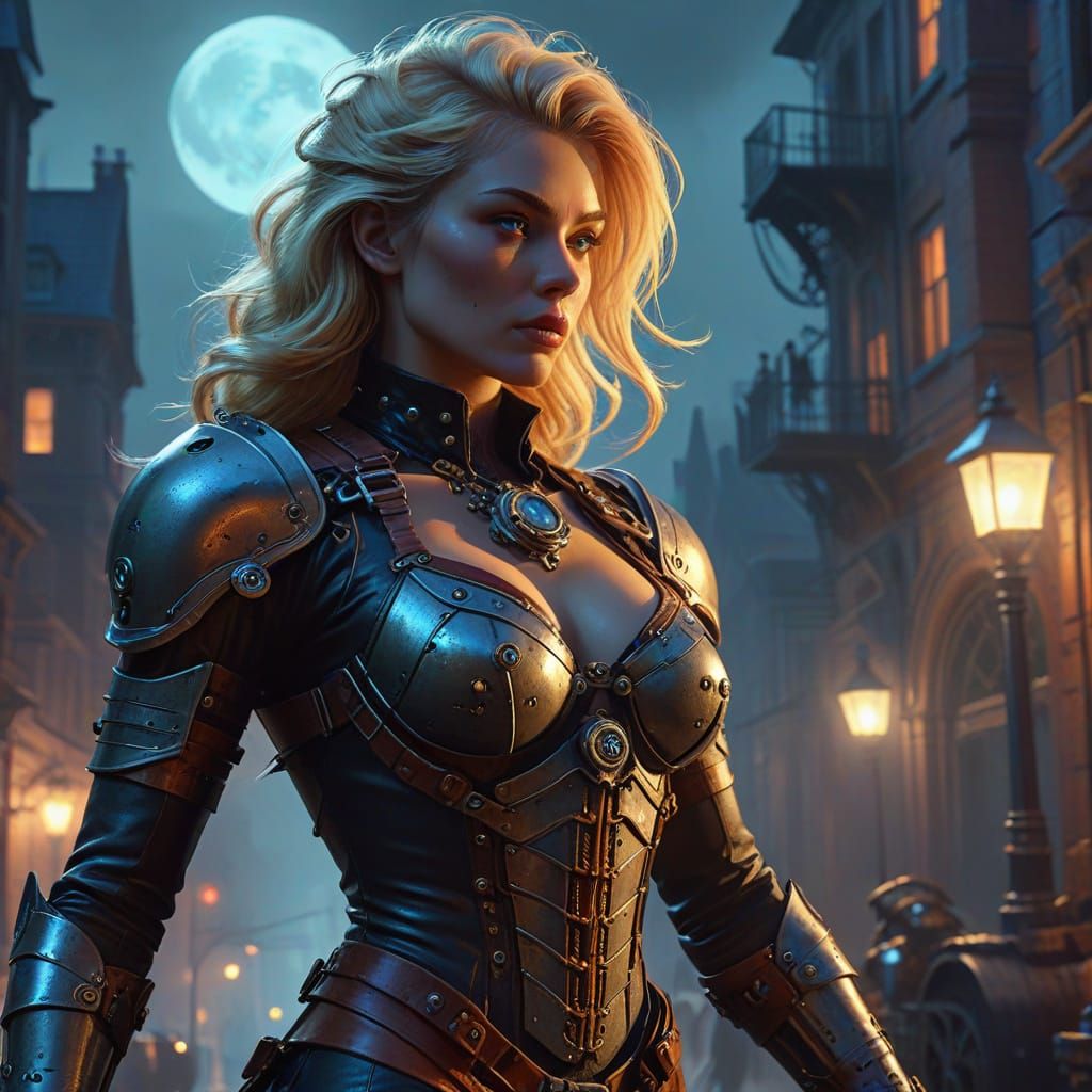 Steampunk Werewolf Transformation in Victorian City