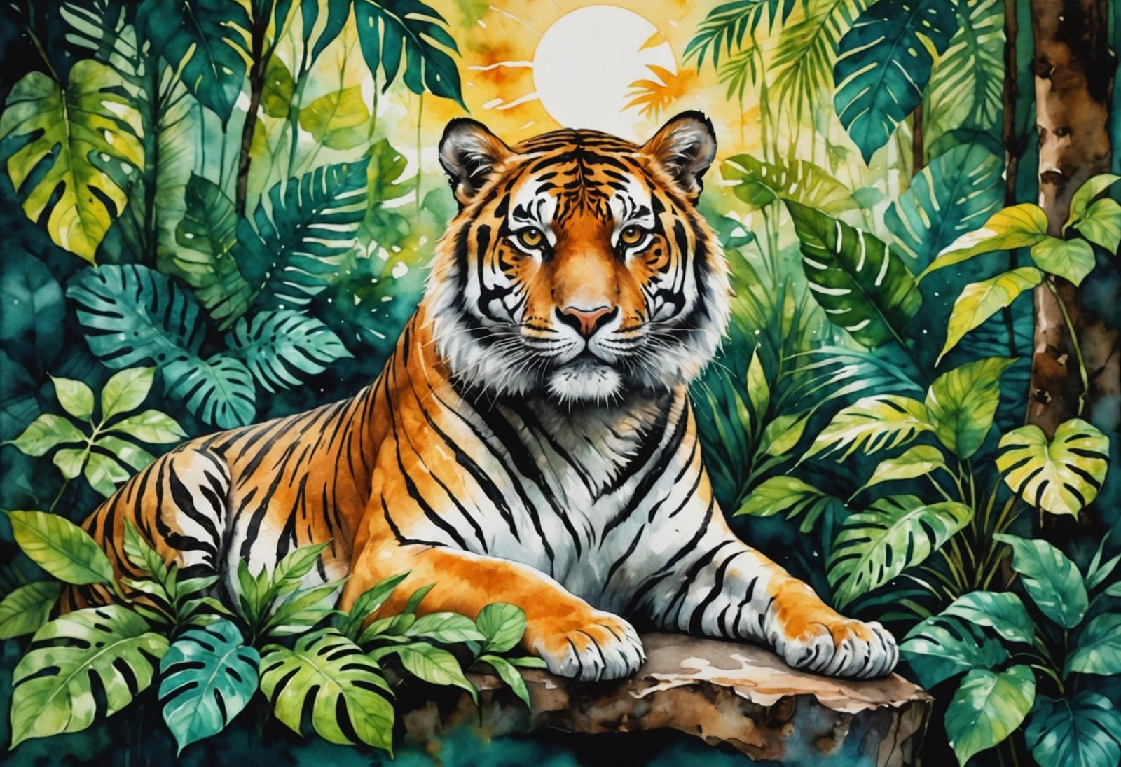 Majestic Tiger Spirit in Vibrant Jungle