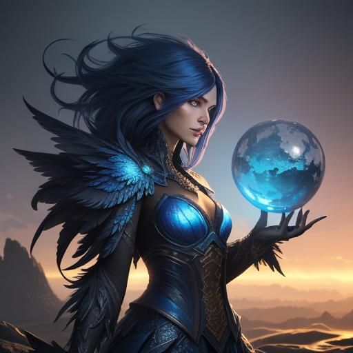 Majestic Creature in Hellblau Environment: Fantasy Concept A...