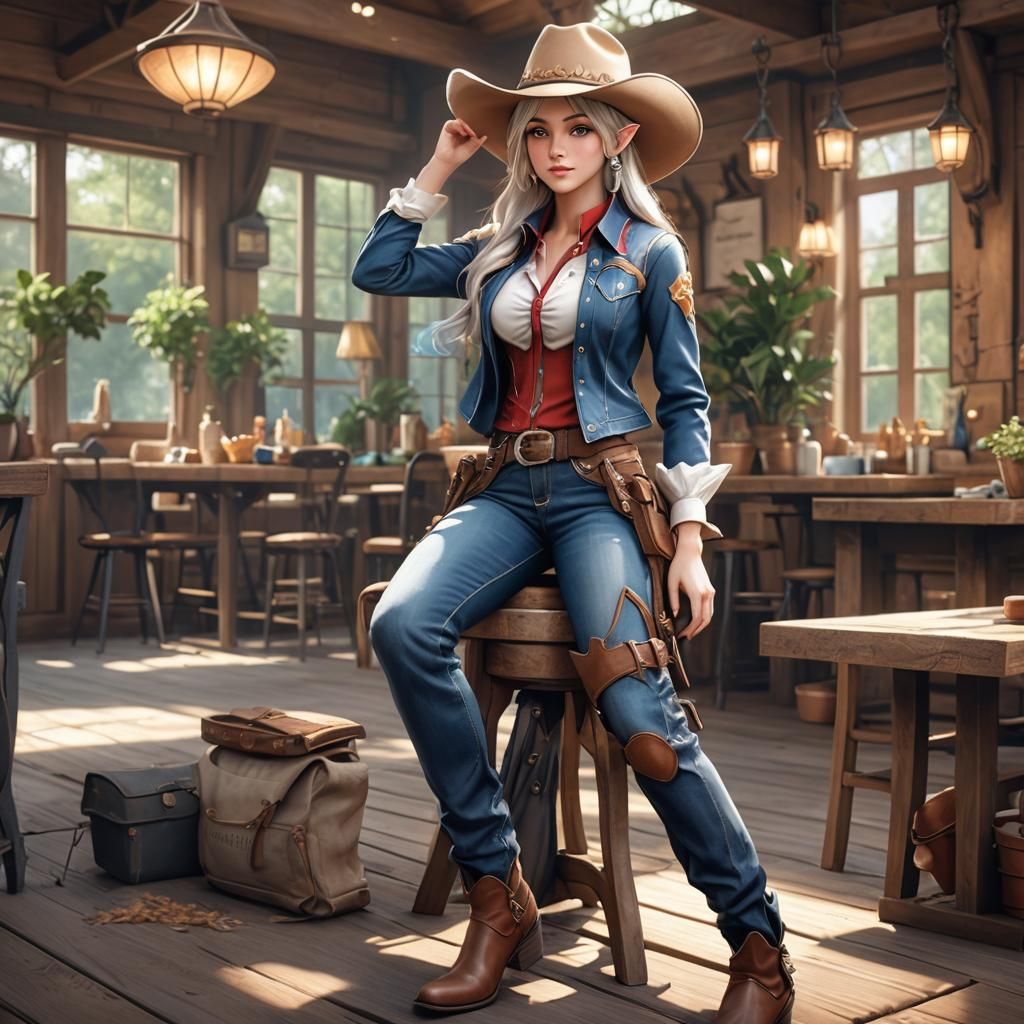 beautiful cowgirl elf