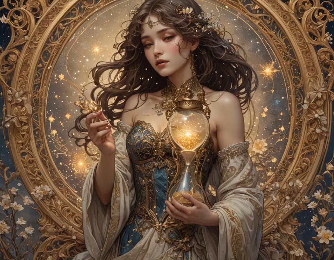 Hourglass of Dreams: Art Nouveau Fantasy