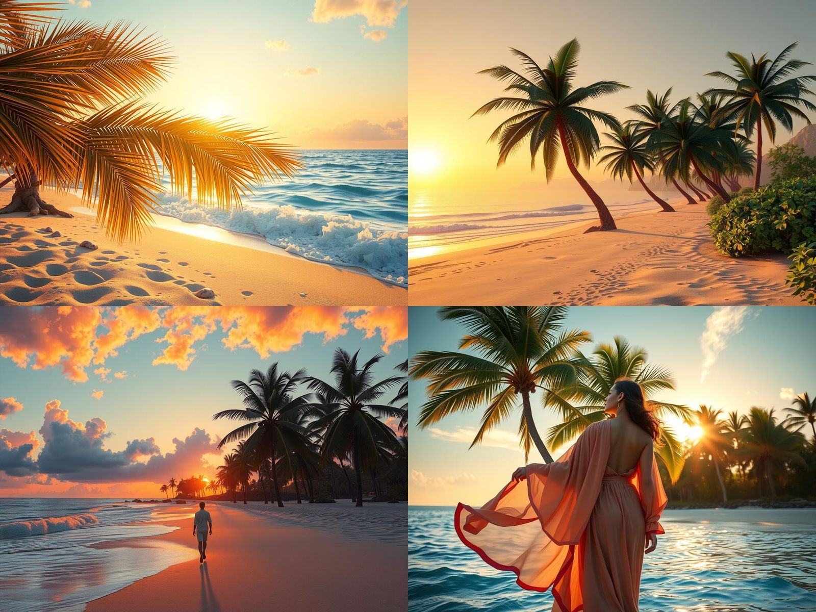 fantasy dreamcore palm tree beach