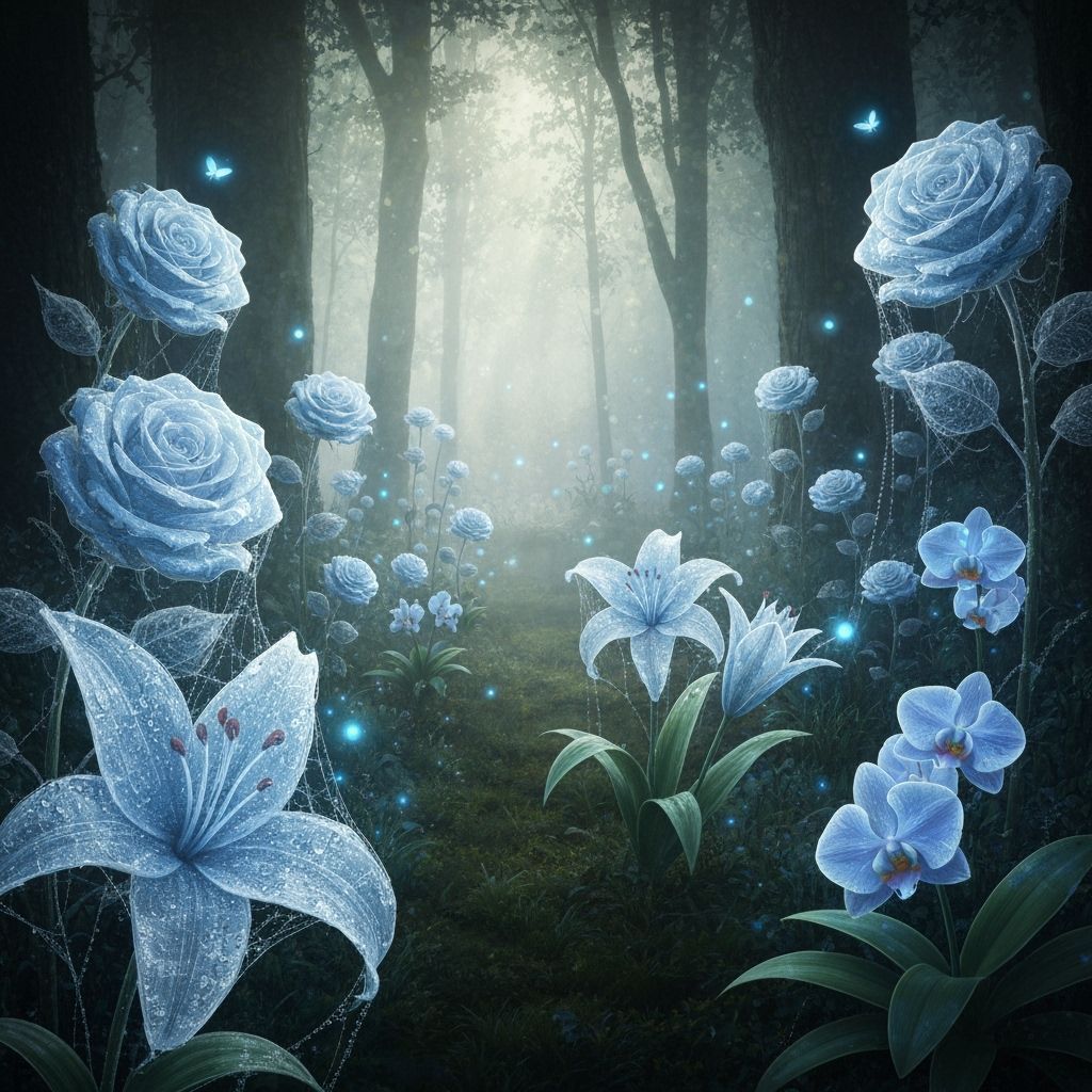 Enchanted Spiderweb Garden in Magical Realism Style