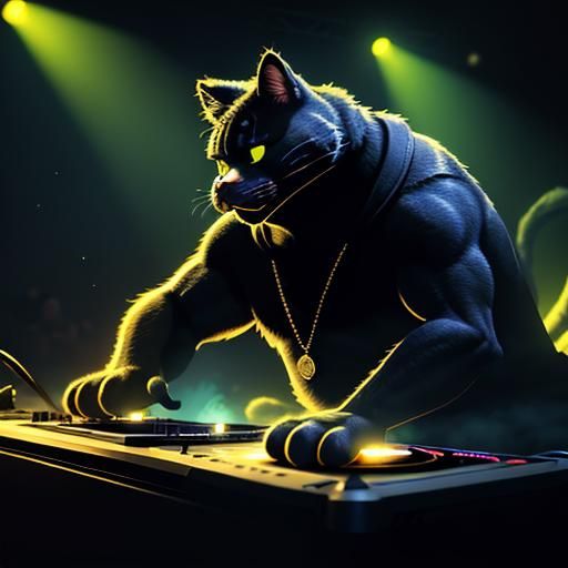Hip Hop Garfield as DJ: Pixar-Style 3D Art