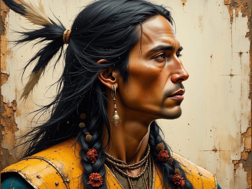 Lakota Sioux Warrior Portrait from 1850s