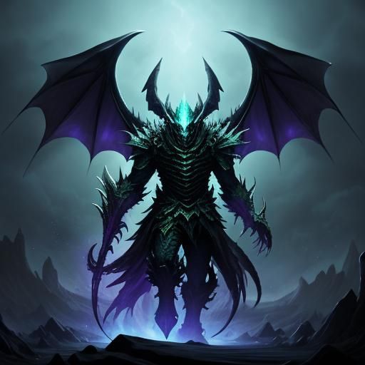 Spectral Leviathan with Demon Wings and Sinister Aura