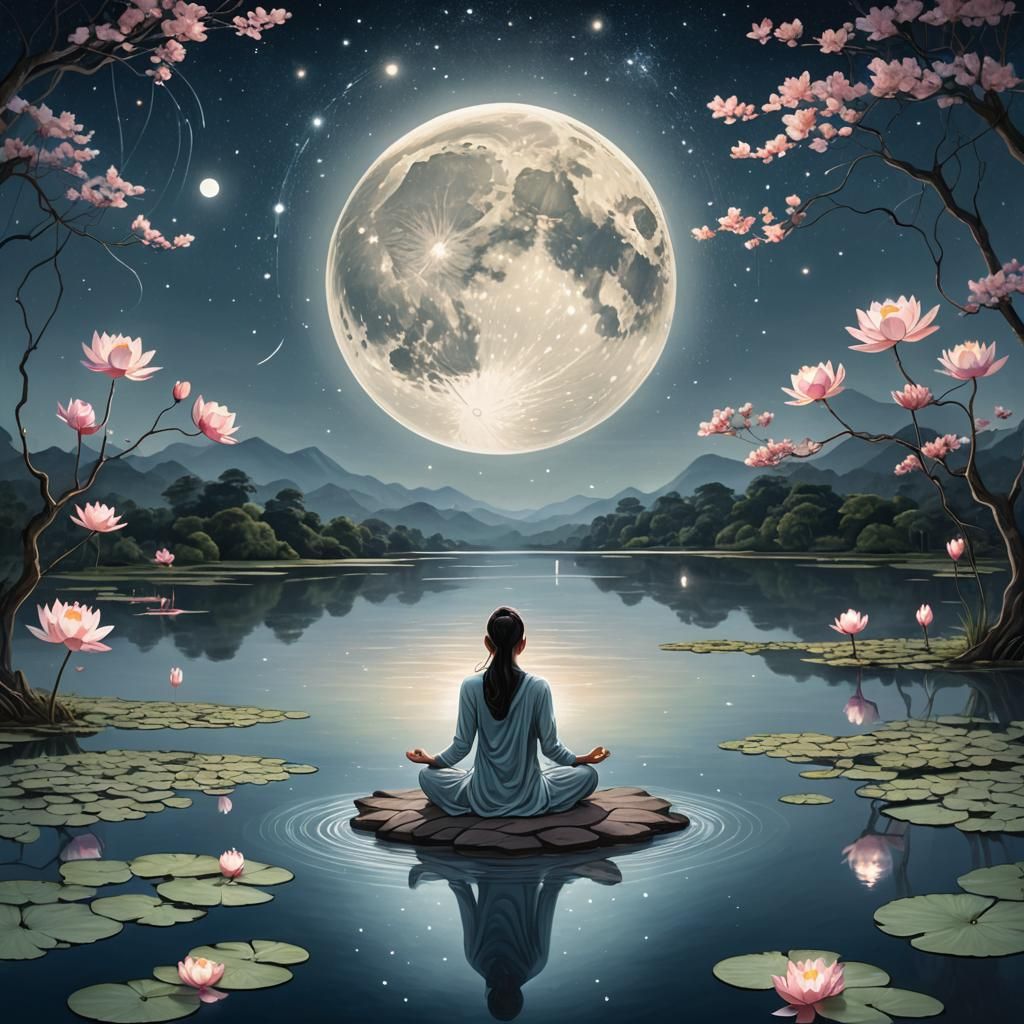 Mystical Moonlit Meditation by Thomas Kinkade