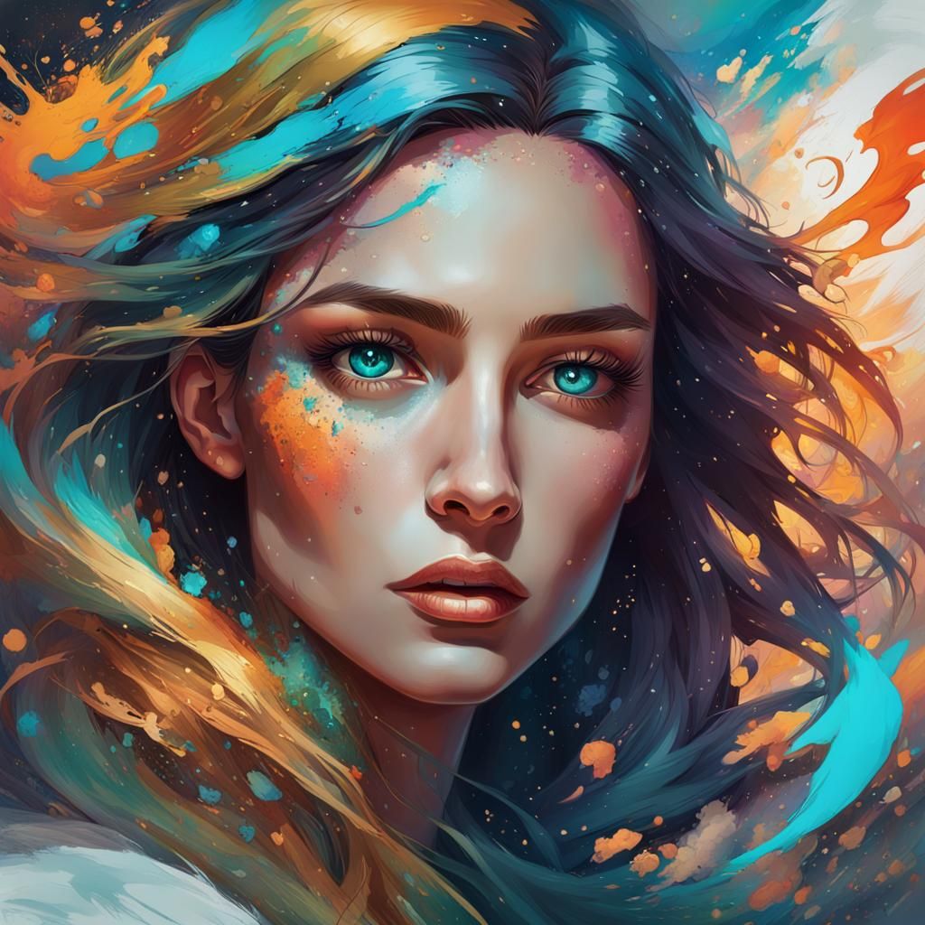 Fantasy Portrait: Cosmic Beauty in Hyperdetailed Art