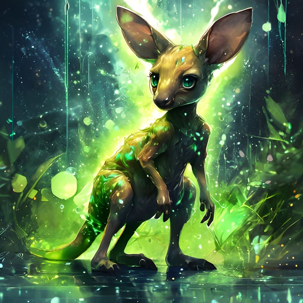 Green Kangaroo Generated by AI