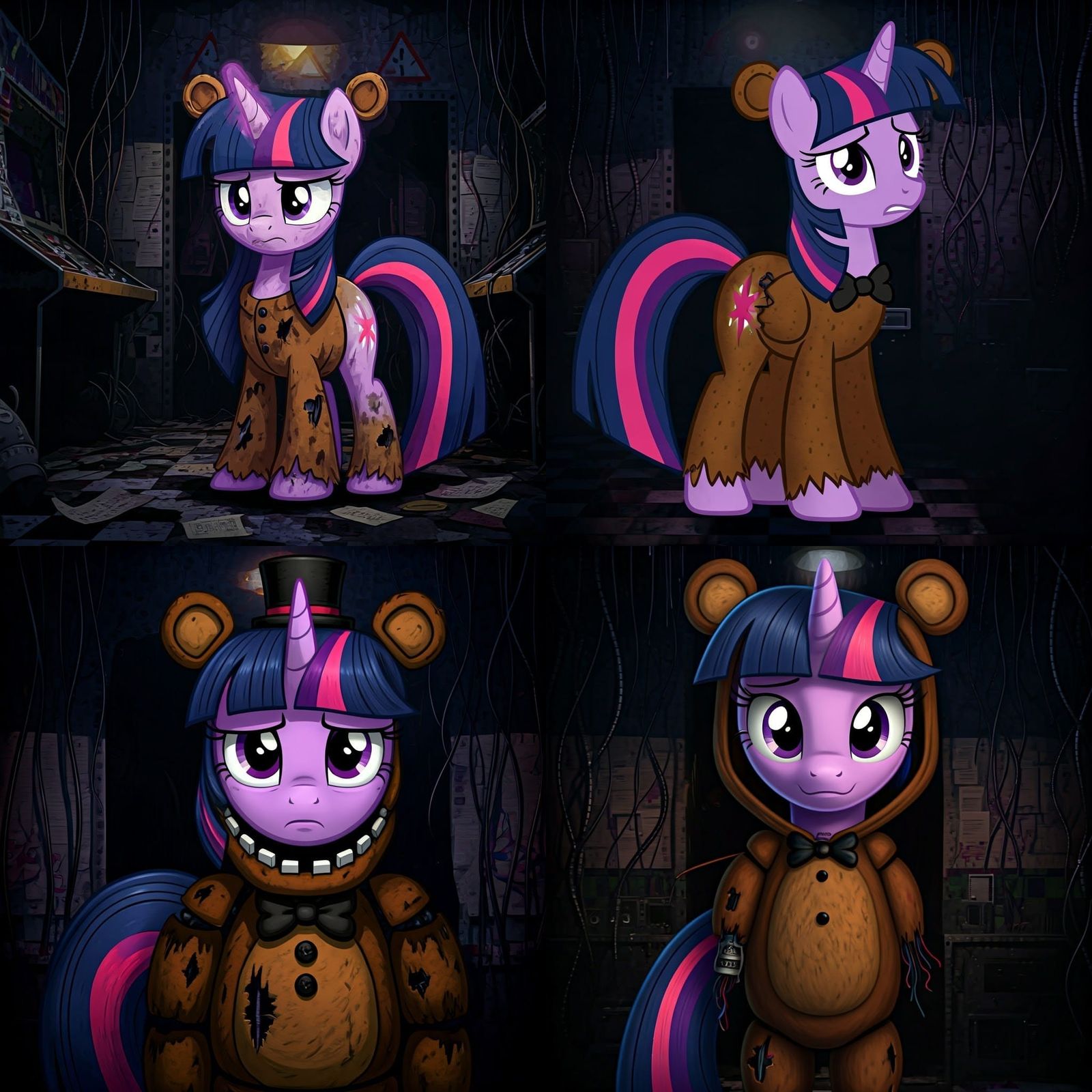 Freddy Fazbear Costume Stuck on Twilight Sparkle