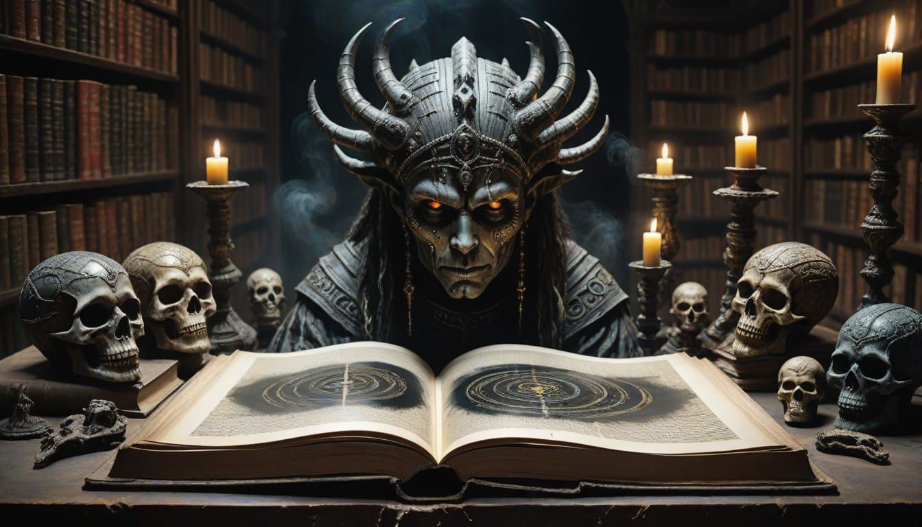 Mysterious Occult Tome Reveals Dark Secrets in a Dimly Lit L...