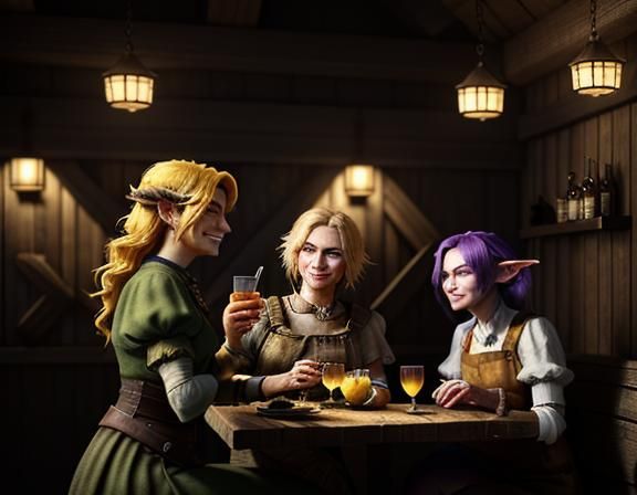 Female Goblins in Tavern: 3D Game Cinematic