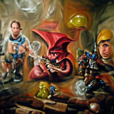 Dungeons & Dragons Scene as Oil Painting