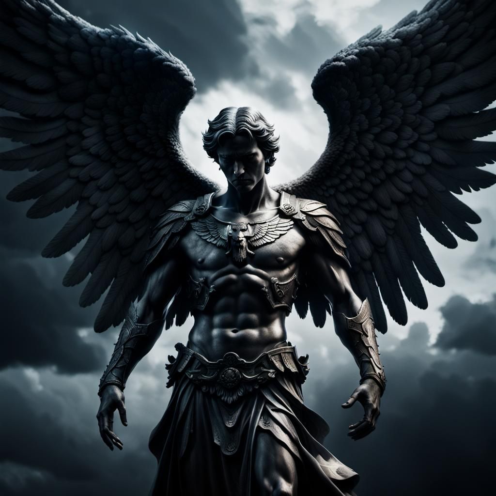 Fallen Angel Banished from the Sky in Dark Academia