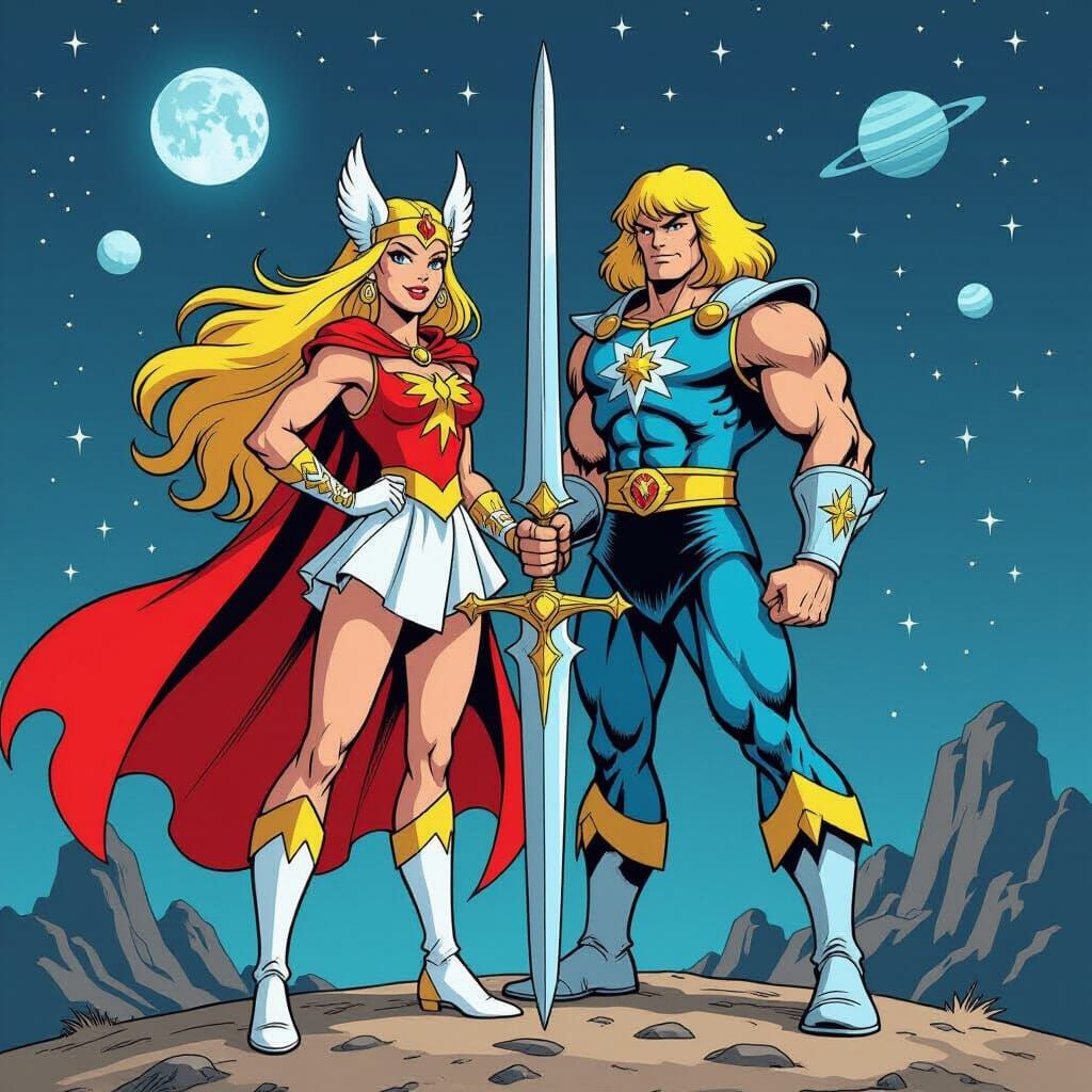 She-Ra in Frank Miller Comic Book Style