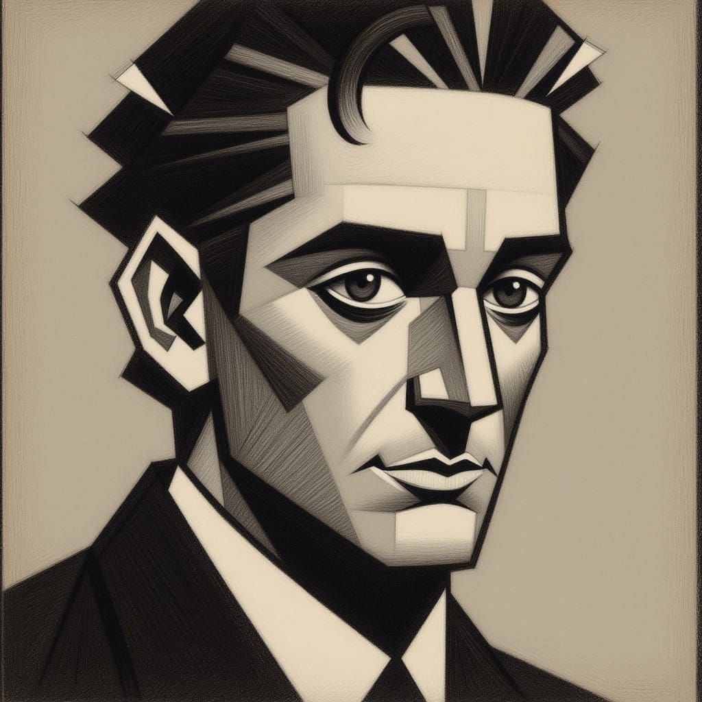 Portrait Inspired by Franz Kafka's Style