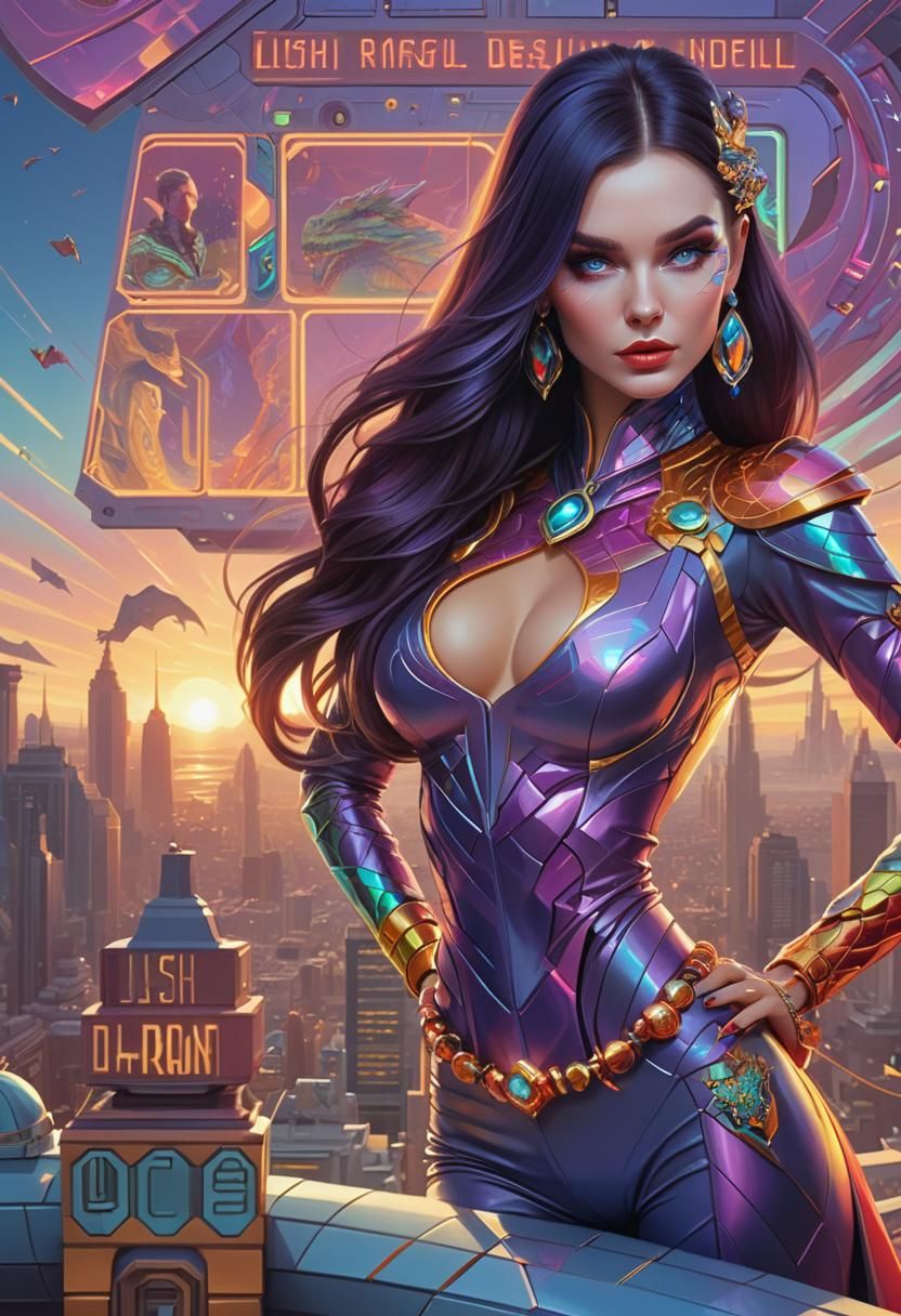 Woman and Dragon Portrait in Loish Style