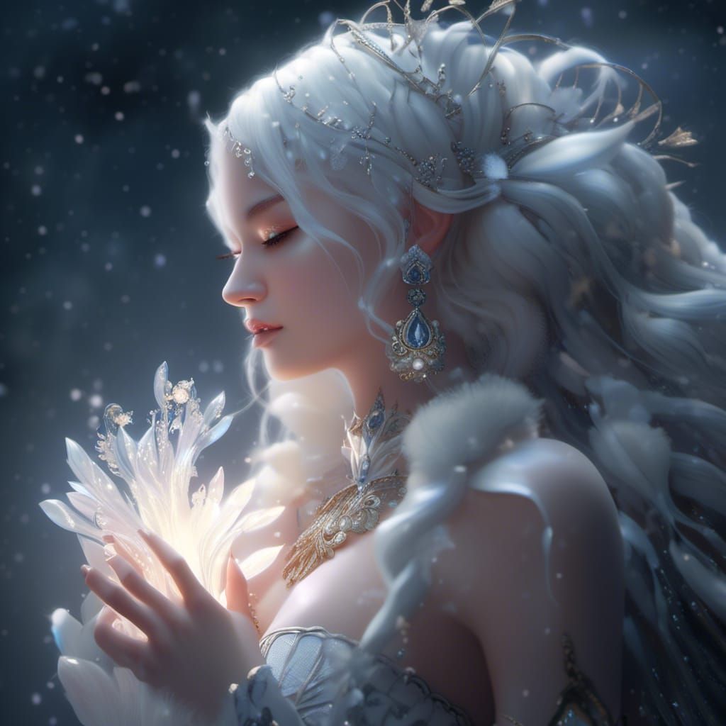 Elegant Elf Thief with Glowing Snowflakes