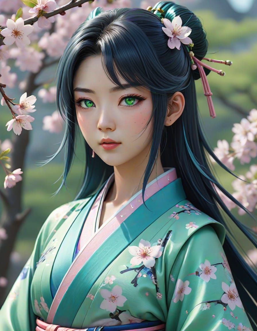Japanese Princess in Elegant Anime Style