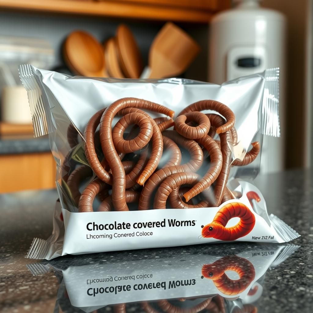 Chocolate Covered Worms Ad Photo