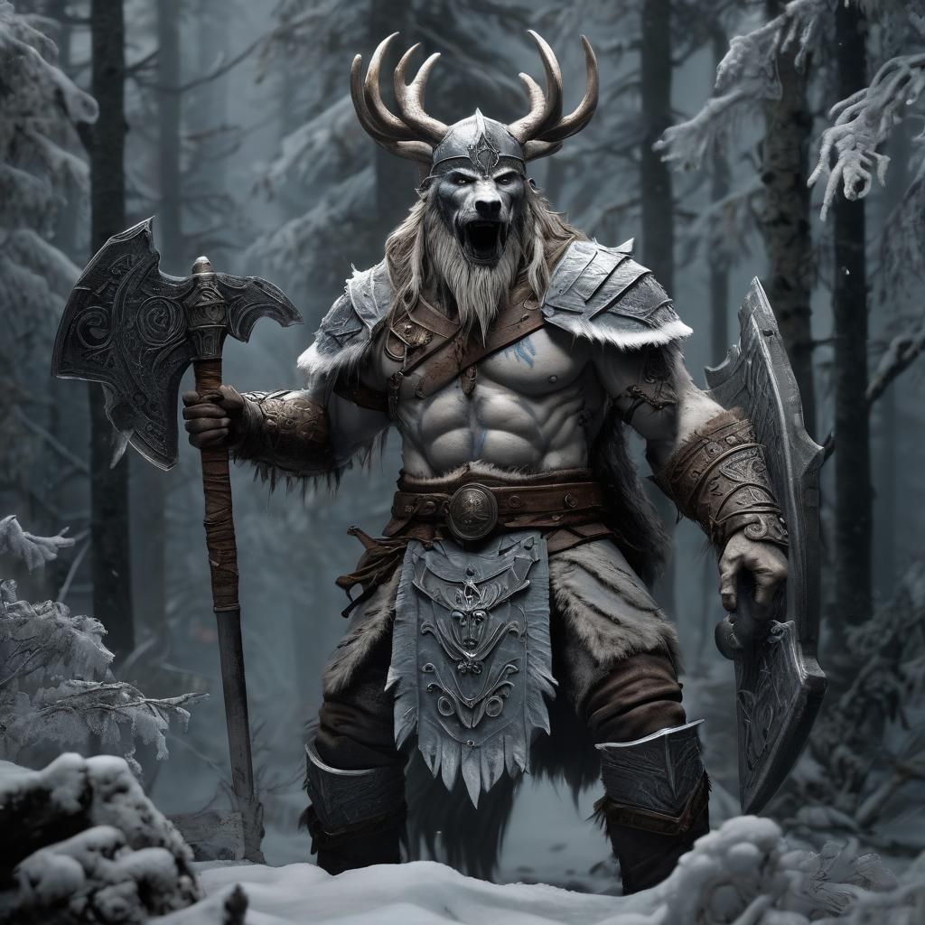 The Frostbound Jarl: Icy Nordic Warrior