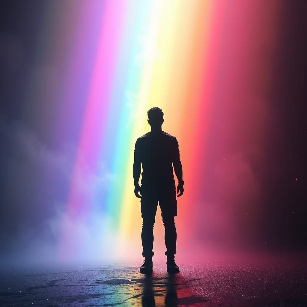 Rainbow Aura: A Hyperrealistic Cinematic Vision