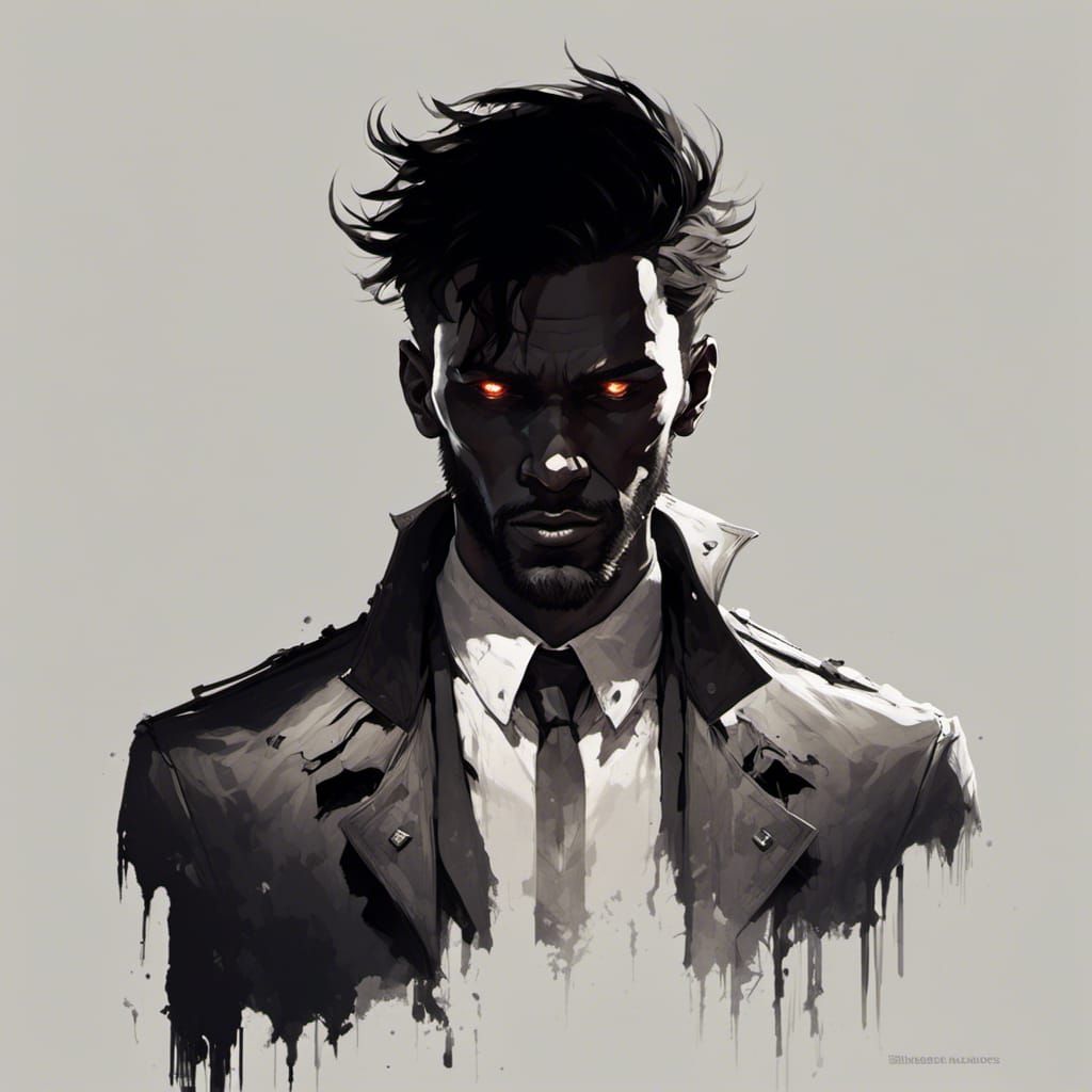 Sinister Silhouette with Glowing Eyes