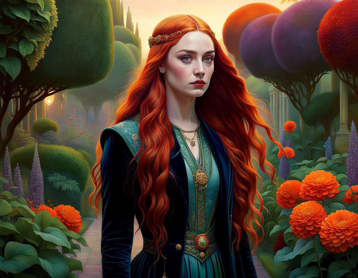 Golden Hour Portrait in a Lush Garden