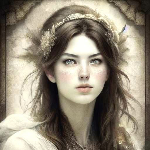 Teen Warrior in Greek Priestess Outfit, Professional Portrai...