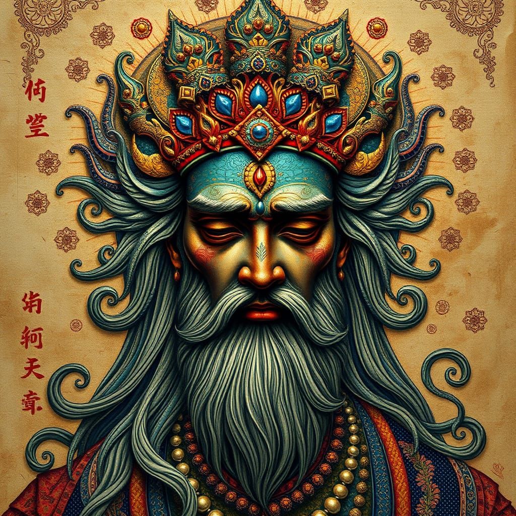 Sorrowful Deity in Macroneurographic Byzantine Style