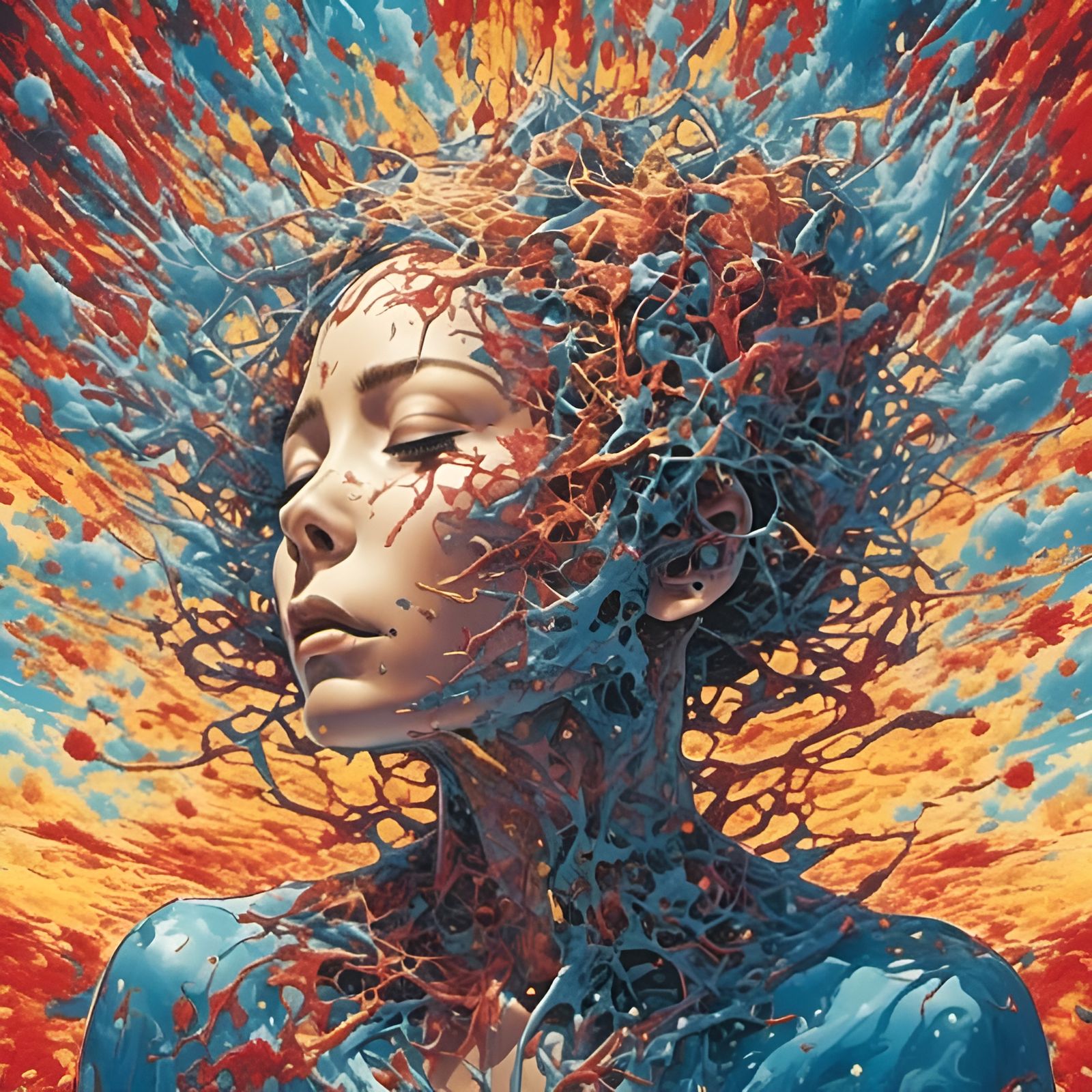 Surreal Exploding Headache Dreamscape, Ethereal Octane Rende...