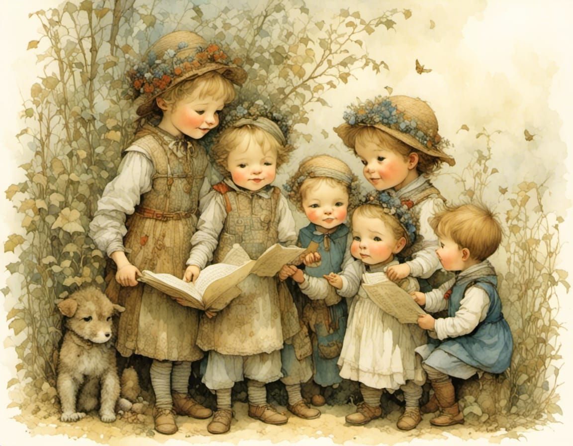 Grandchildren's Birthday Song in Storybook Style