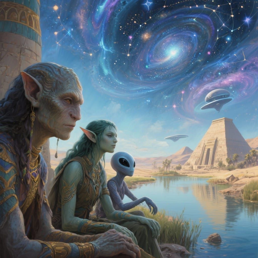 Elves and Aliens by Oasis, Matte Painting