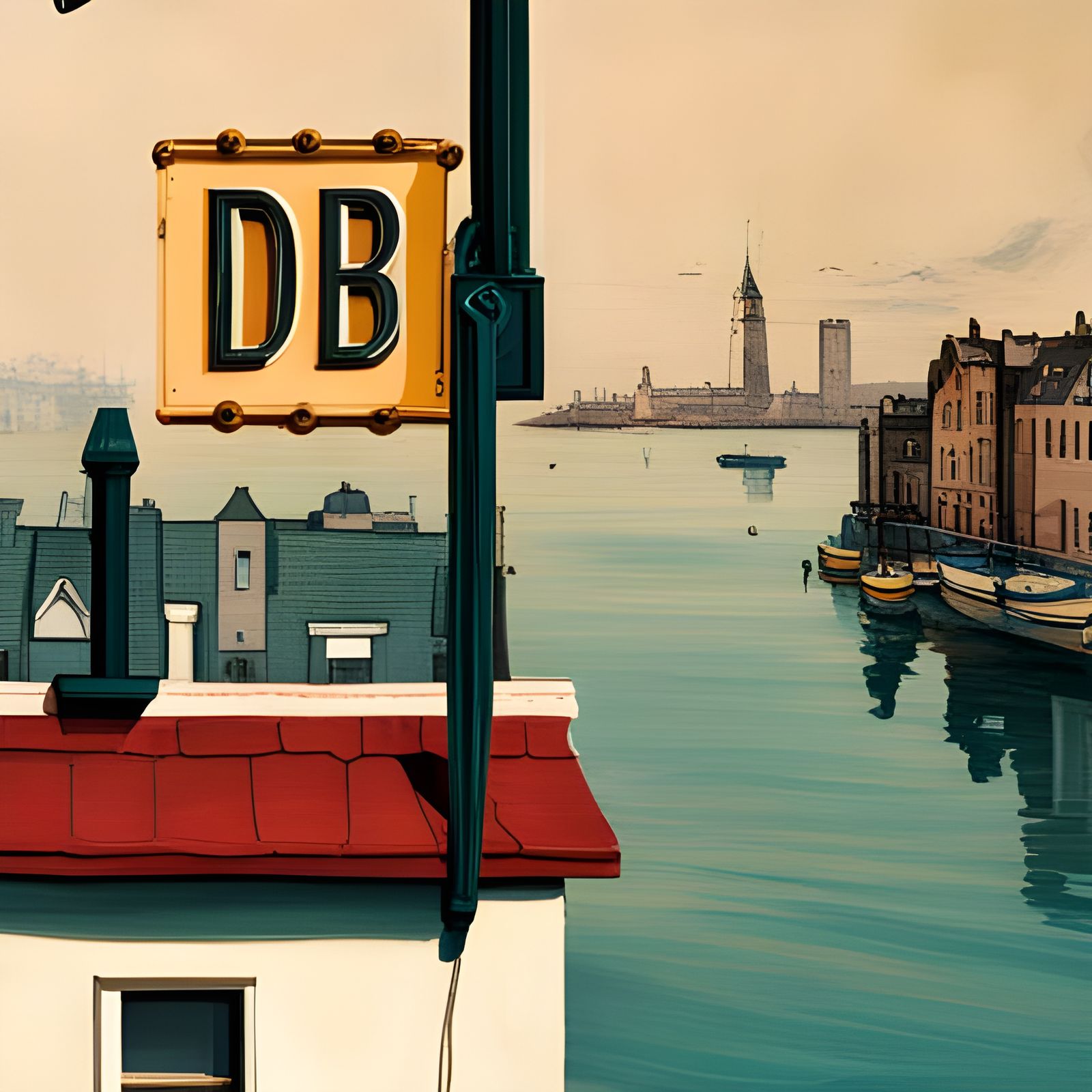 Chic Address 'dbfish' Sign Design