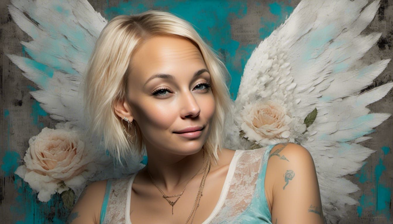 Princess Hacker Portrait with Angel Wings and Tiara