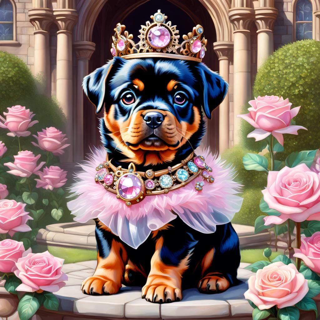Steampunk Rottweiler Princess in Candy Steampunk Kingdom