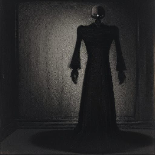 Bedeviled shadow person in a nightmare room, Joan Miro, Edva...