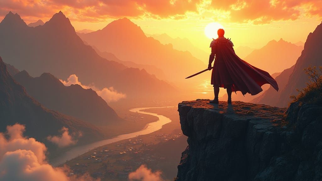 Guts Gazes Upon Dreamlike Vista in Astral Illustration