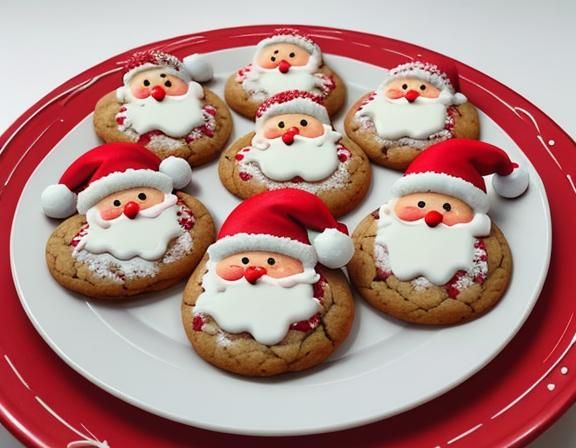 Realistic Santa Cookies with Festive Icing