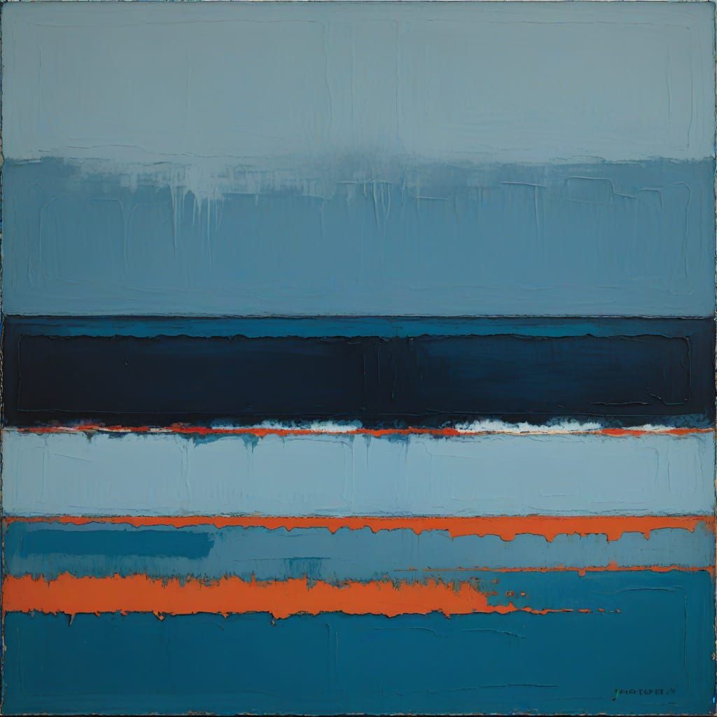 Vibrant Minimalist Waves on a Deep Blue Canvas