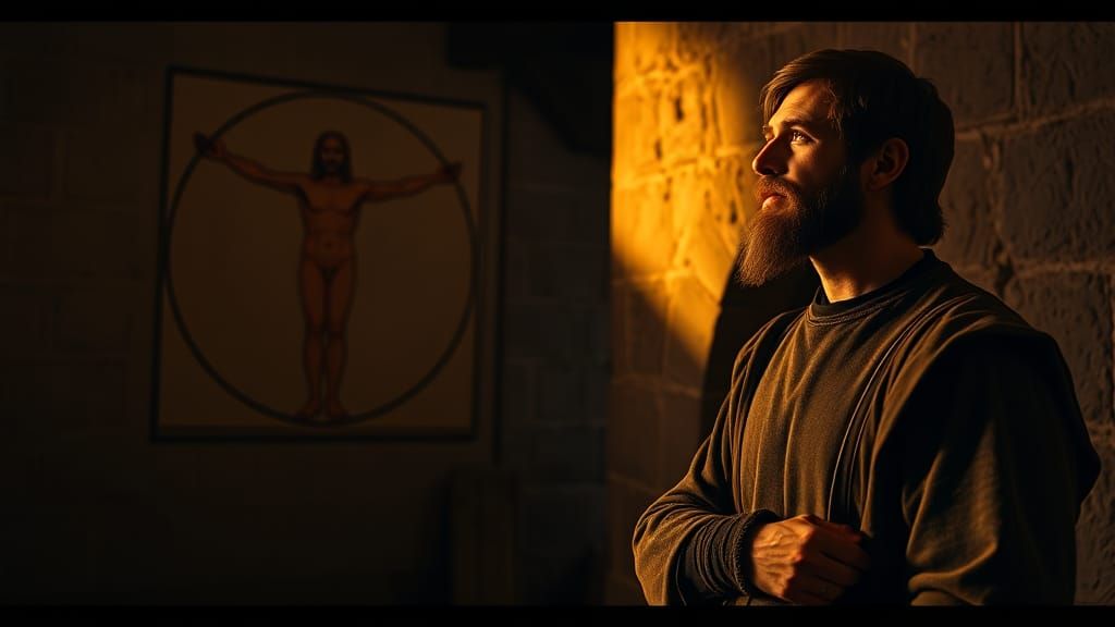 Da Vinci's Vitruvian Man in Renaissance Italy