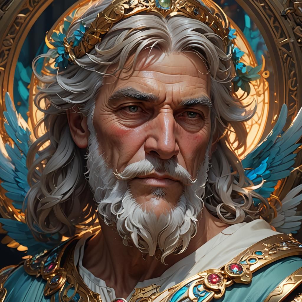 Detailed Portrait of a Grandfather Angel