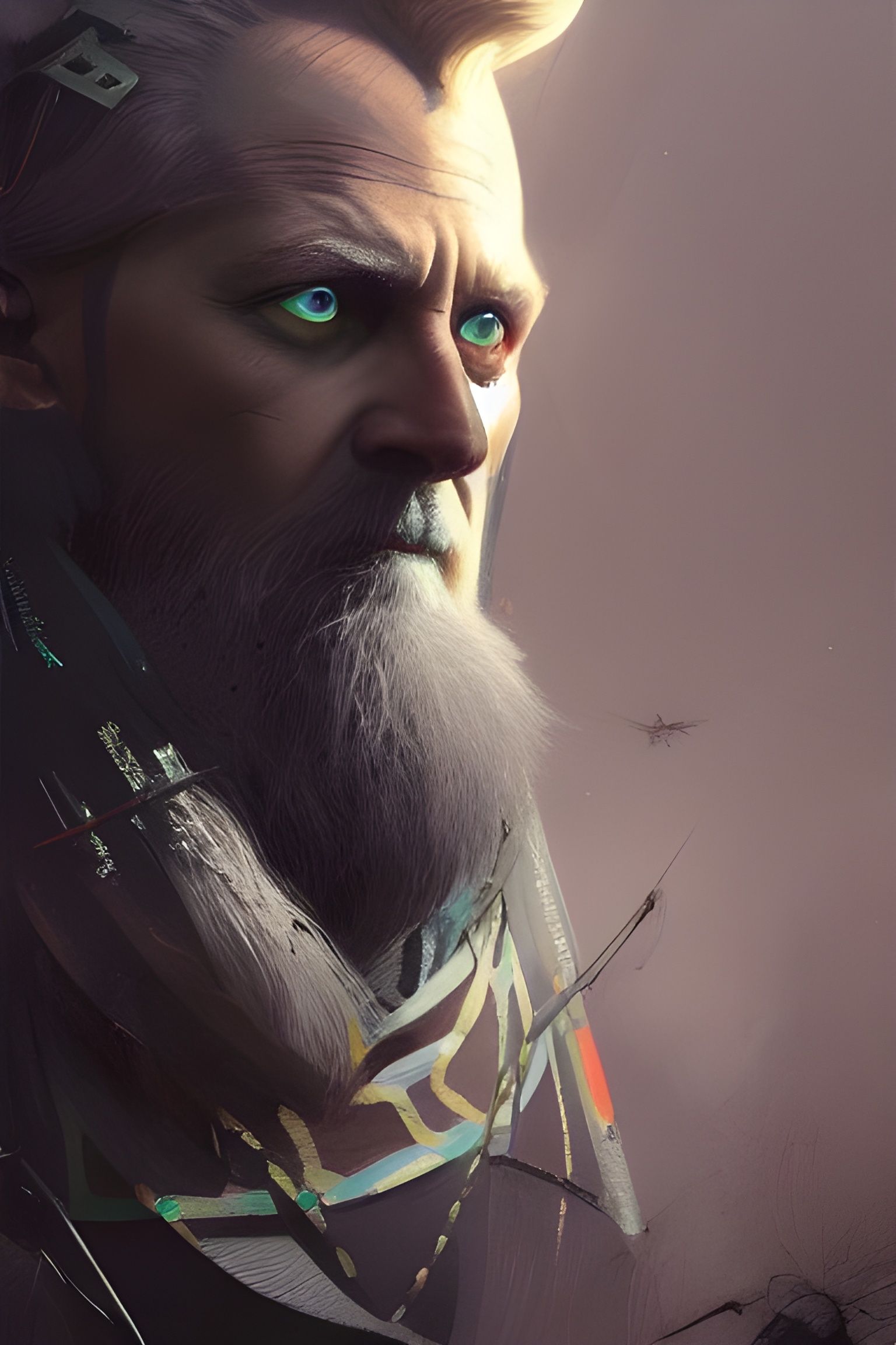Odin Portrait in Noir Style