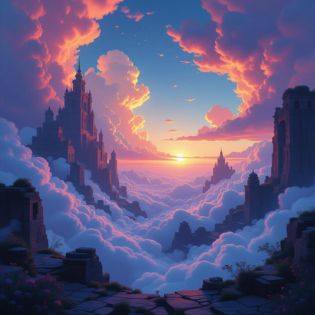 Ethereal Dreamscape With Impossible Architecture