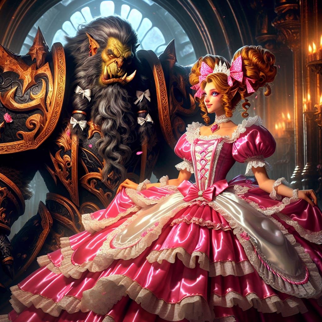 Orc King with Maid in Splendid Castle