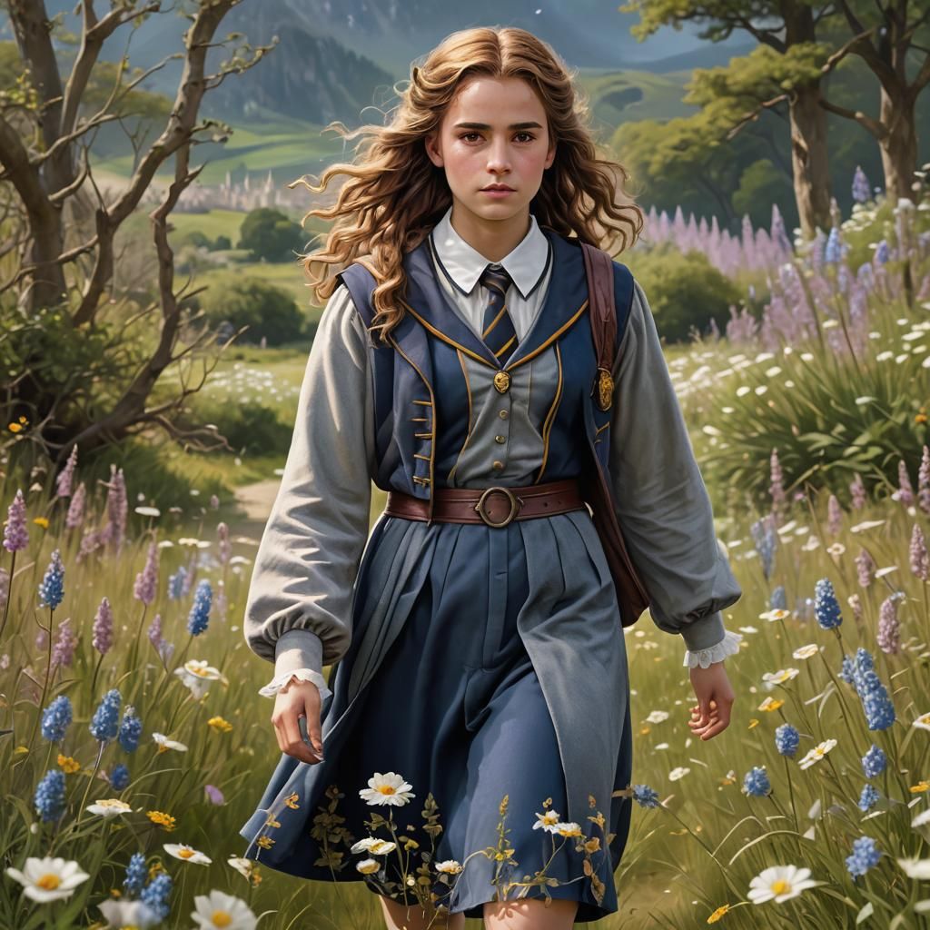 Hermione Granger Portrait in Enchanted Forest