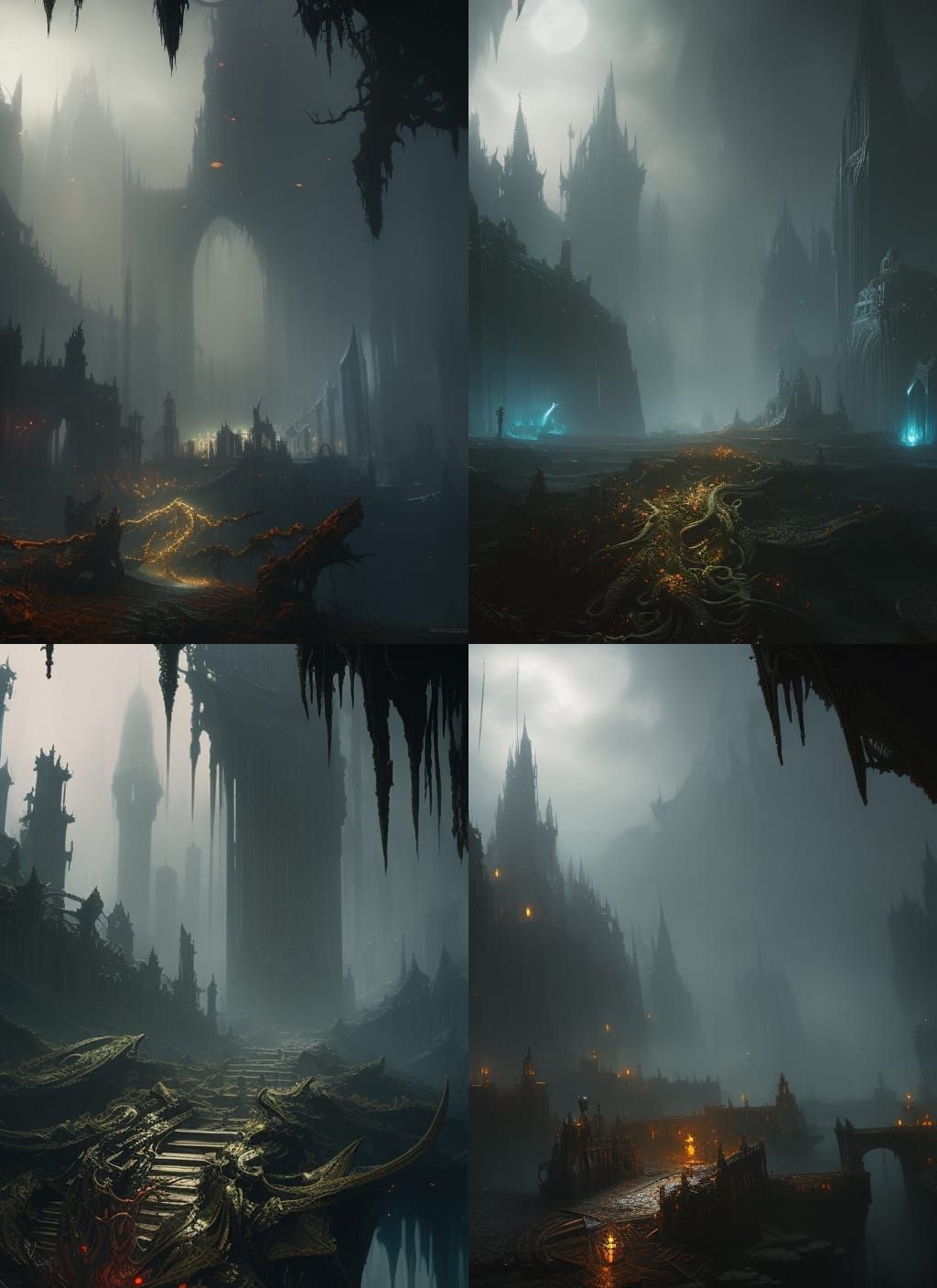 Tentacled Gate: Dark Fantasy Concept Art