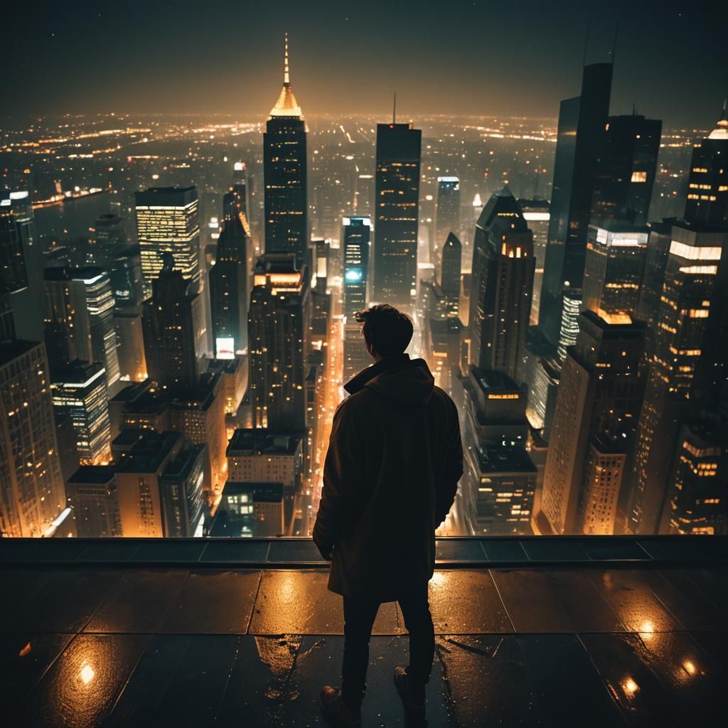 Ethereal Cityscape at Night: A Cinematic Masterpiece